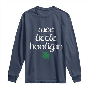 St Patricks Kids Wee Little Hooligan Long Sleeve Shirt TS10 Navy Print Your Wear