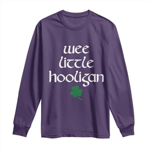 St Patricks Kids Wee Little Hooligan Long Sleeve Shirt TS10 Purple Print Your Wear