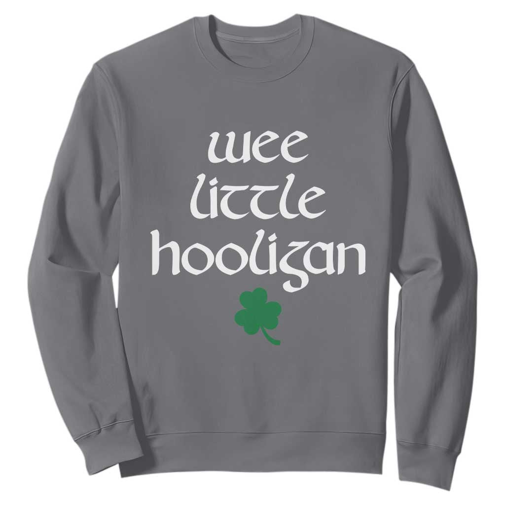 St Patricks Kids Wee Little Hooligan Sweatshirt TS10 Charcoal Print Your Wear