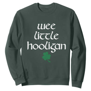 St Patricks Kids Wee Little Hooligan Sweatshirt TS10 Dark Forest Green Print Your Wear