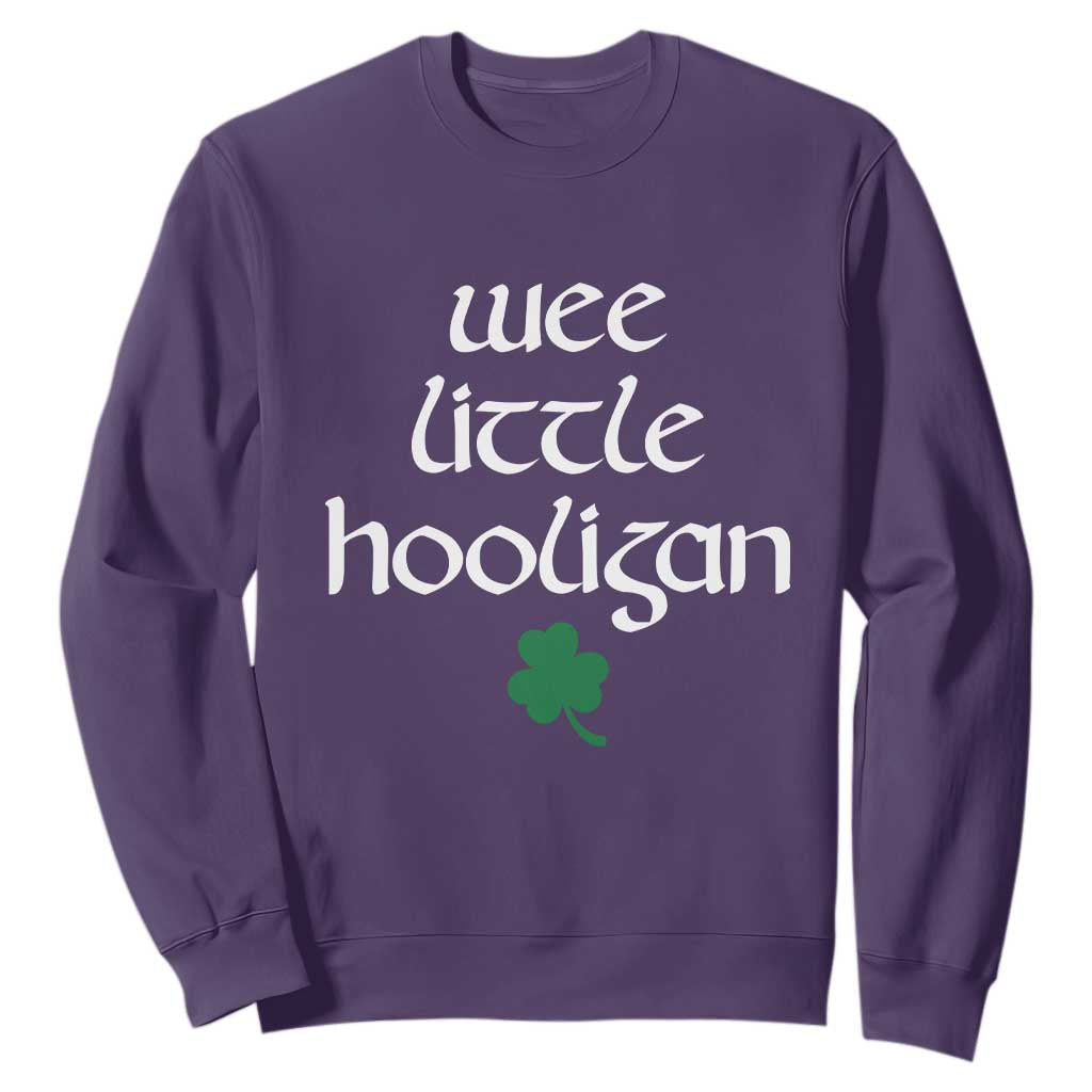 St Patricks Kids Wee Little Hooligan Sweatshirt TS10 Purple Print Your Wear