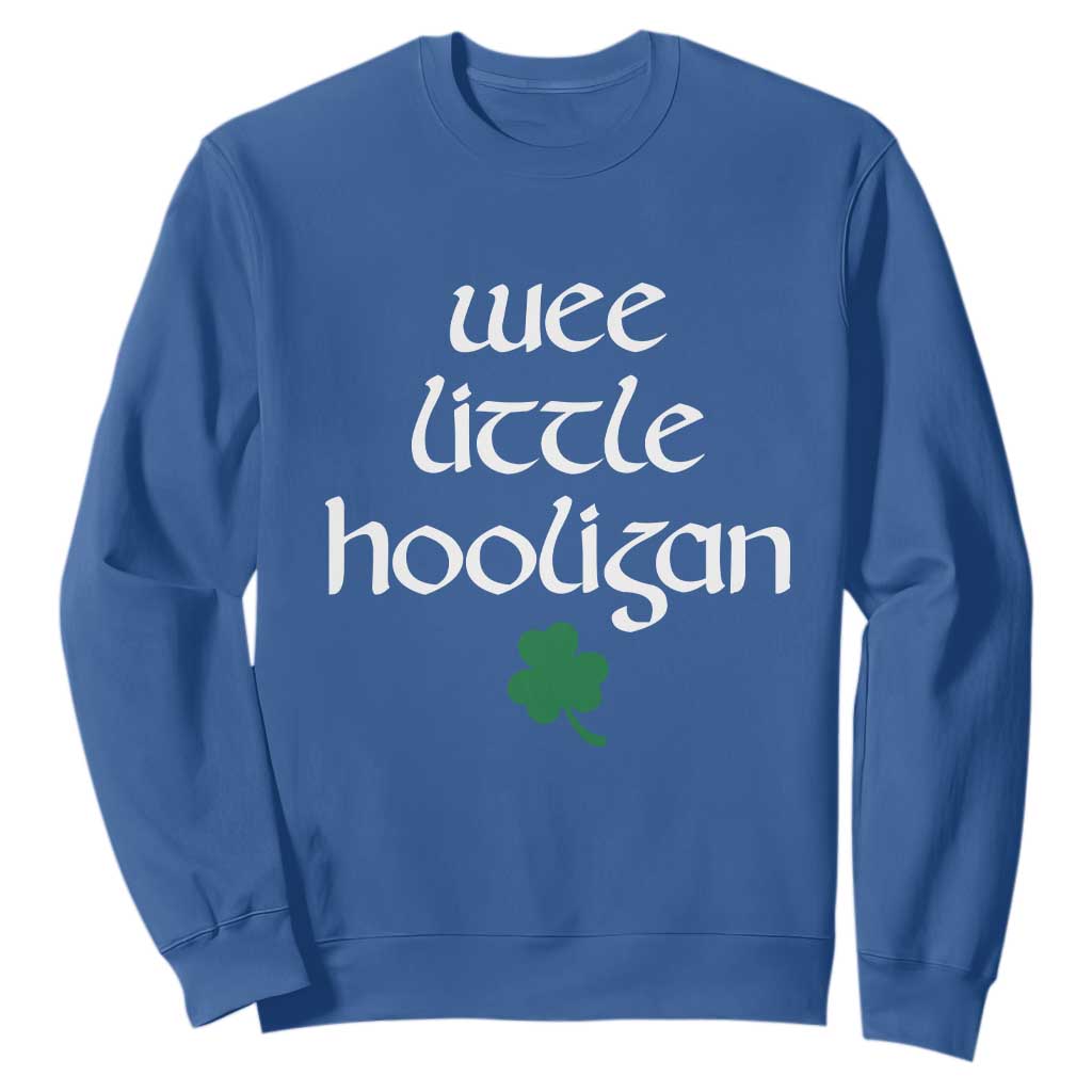 St Patricks Kids Wee Little Hooligan Sweatshirt TS10 Royal Blue Print Your Wear