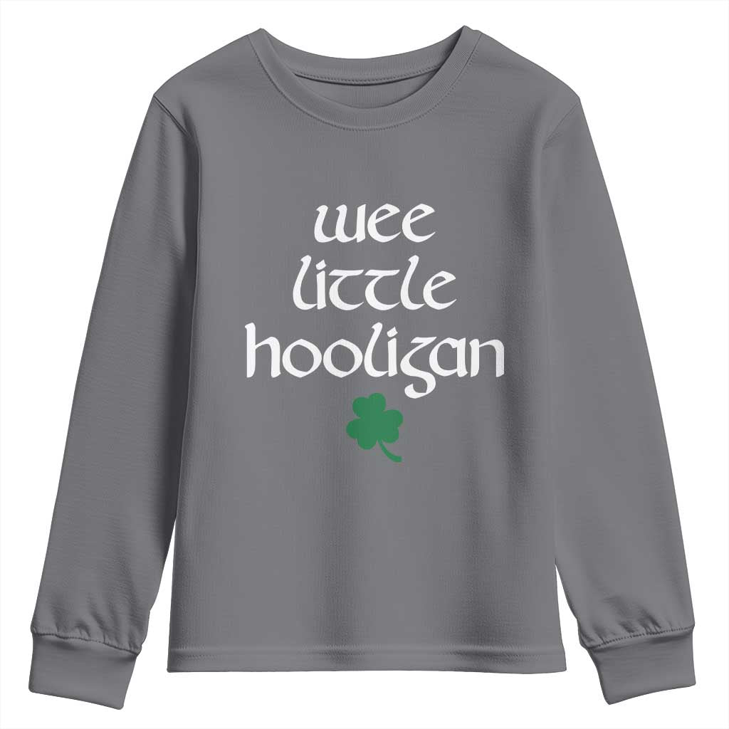 St Patricks Kids Wee Little Hooligan Youth Sweatshirt TS10 Charcoal Print Your Wear