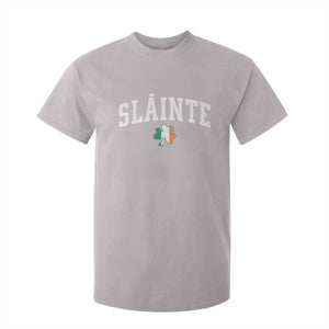 St Patricks Day T Shirt For Kid Retro Slainte Shamrock Lucky Irish Day Gift TS10 Ice Gray Print Your Wear