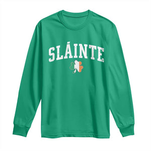 St Patricks Day Long Sleeve Shirt Retro Slainte Shamrock Lucky Irish Day Gift TS10 Irish Green Print Your Wear