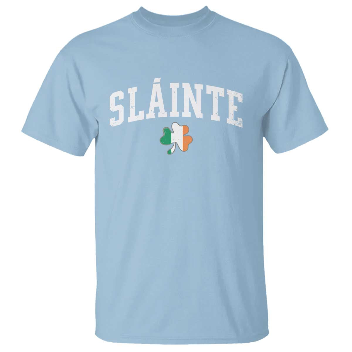 St Patricks Day T Shirt Retro Slainte Shamrock Lucky Irish Day Gift TS10 Light Blue Print Your Wear