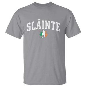 St Patricks Day T Shirt Retro Slainte Shamrock Lucky Irish Day Gift TS10 Sport Gray Print Your Wear