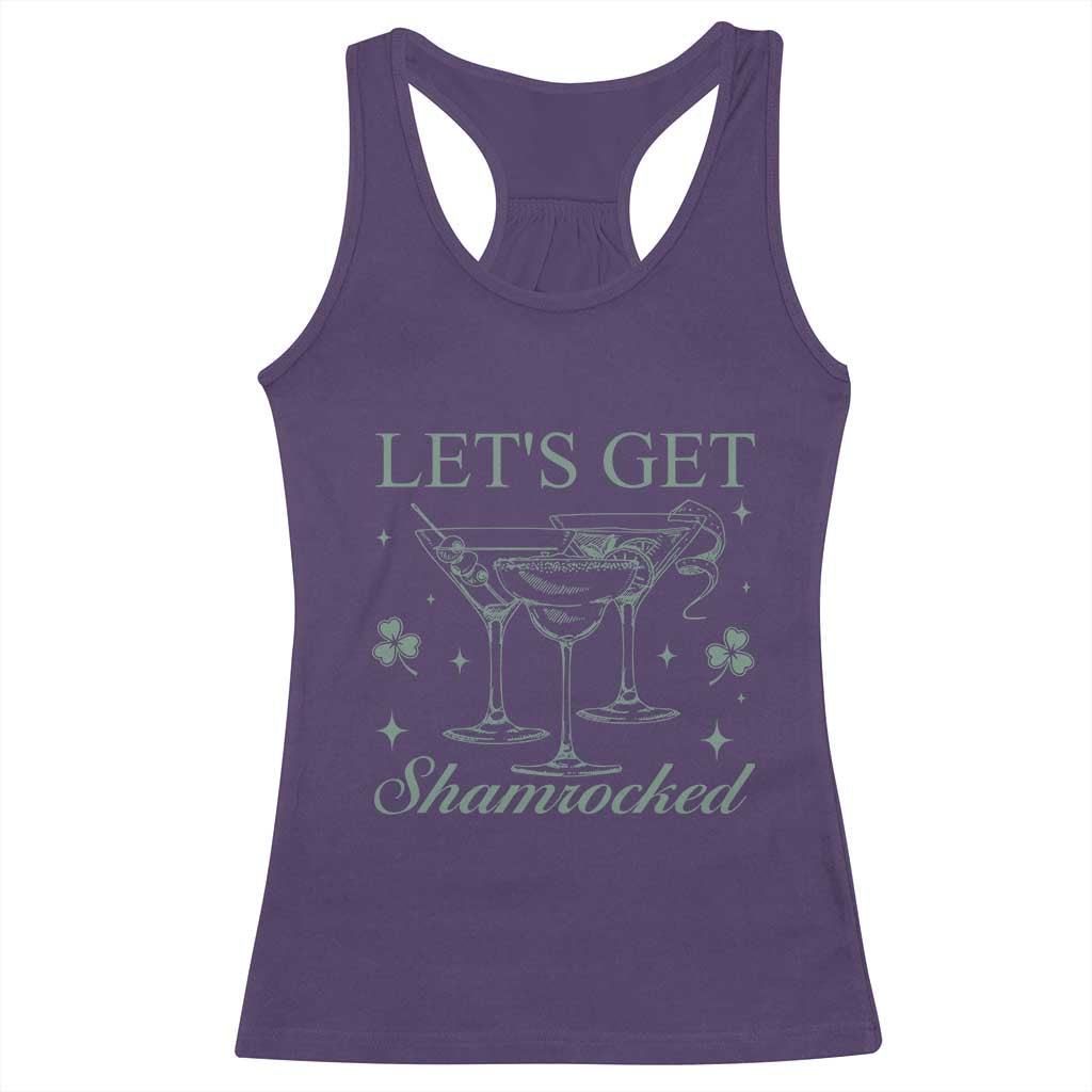 Lets Get Shamrocked St Patricks Day Racerback Tank Top TS10 Purple Print Your Wear