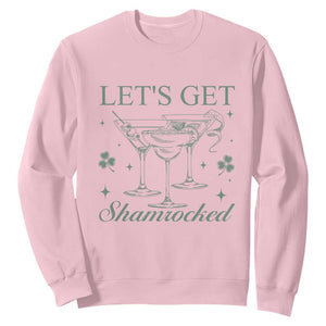 Lets Get Shamrocked St Patricks Day Sweatshirt TS10 Light Pink Print Your Wear