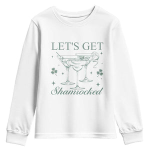 Lets Get Shamrocked St Patricks Day Youth Sweatshirt TS10 White Print Your Wear