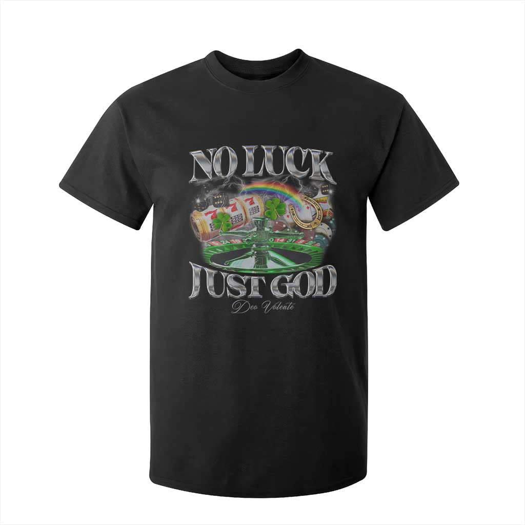 Vintage Christian T Shirt For Kid Retro No Luck Just God Funny St Patricks Day TS10 Black Print Your Wear