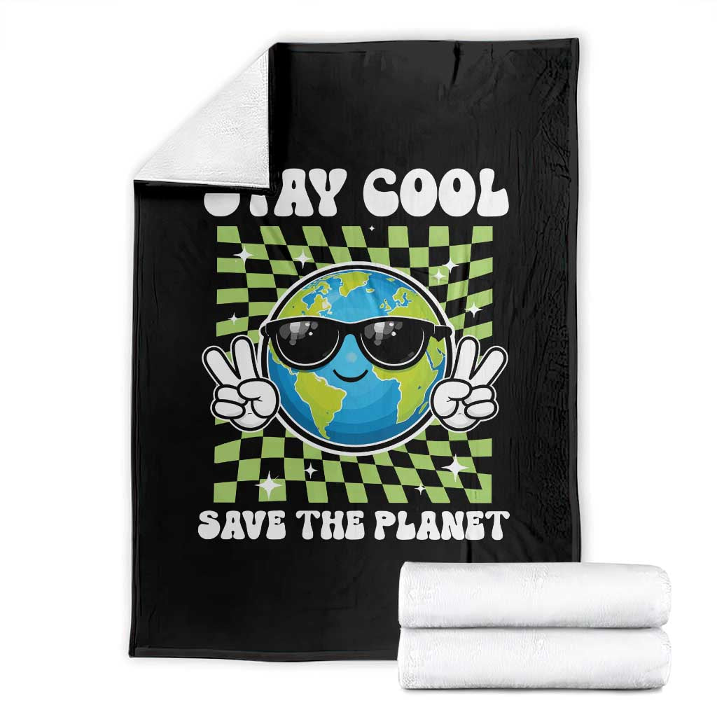 Groovy Earth Day Save The Planet Throw Blanket TS10 Black Print Your Wear