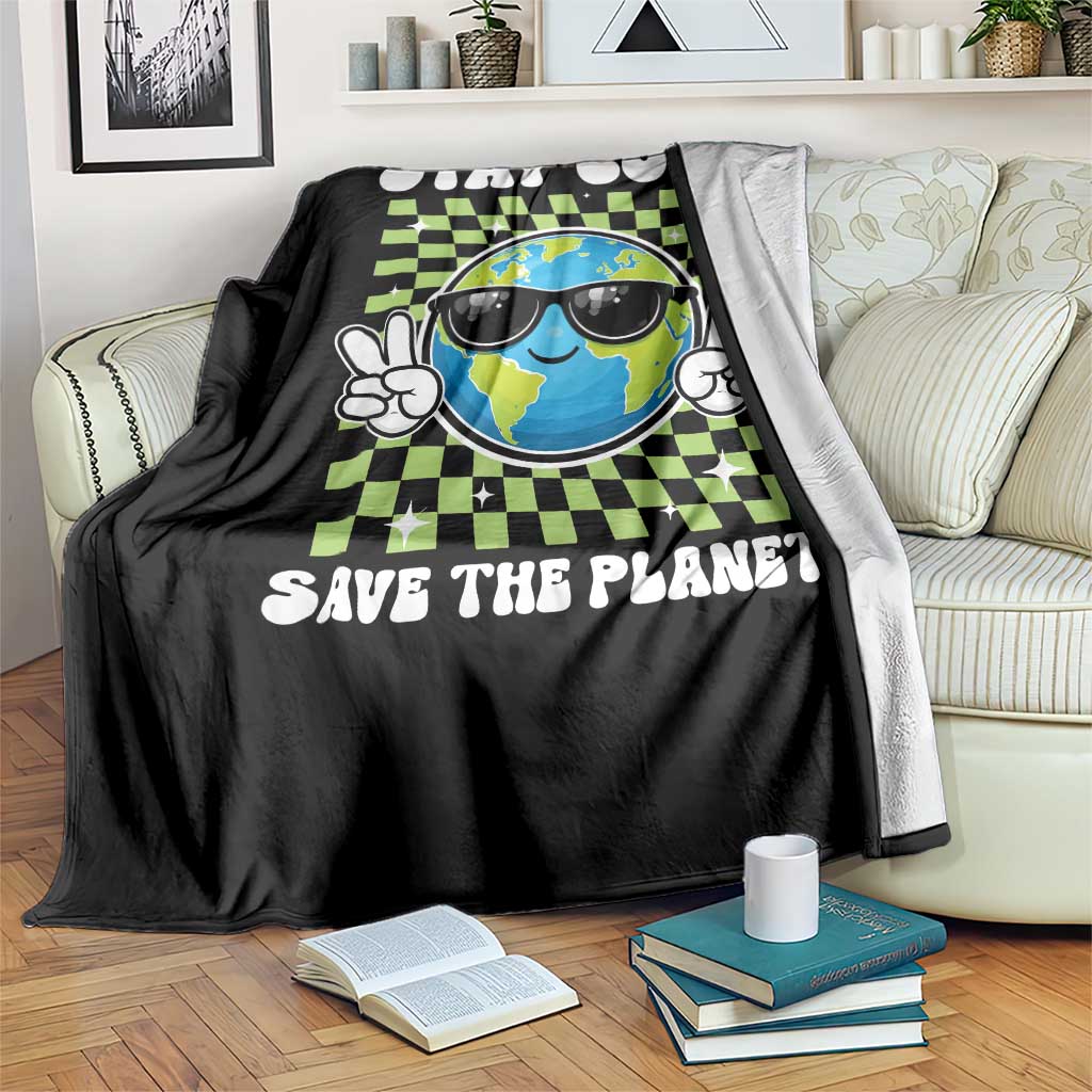 Groovy Earth Day Save The Planet Throw Blanket TS10 Print Your Wear