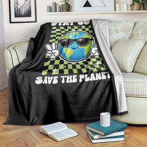 Groovy Earth Day Save The Planet Throw Blanket TS10 Print Your Wear