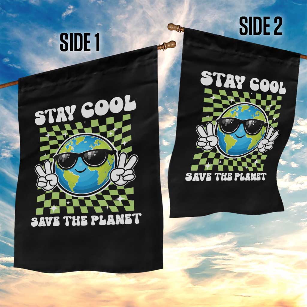 Groovy Earth Day Save The Planet Garden Flag TS10 Print Your Wear