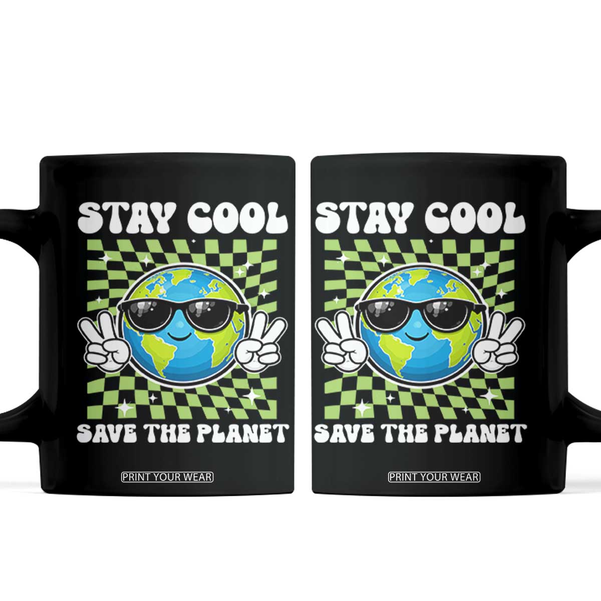 Groovy Earth Day Save The Planet Coffee Mug TS10 Black Print Your Wear