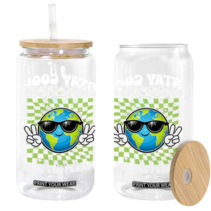 Groovy Earth Day Save The Planet Glass Can TS10 Print Your Wear