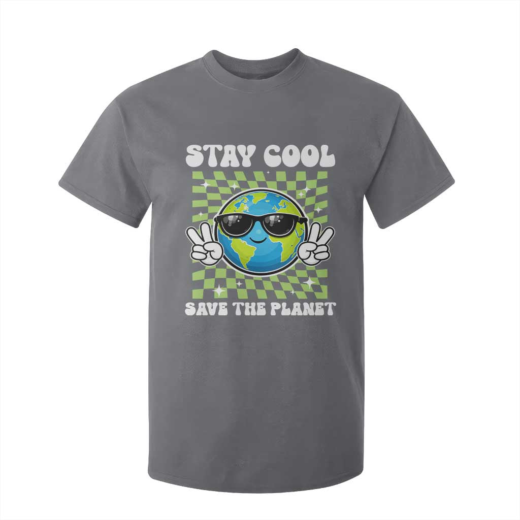 Groovy Earth Day Save The Planet T Shirt For Kid TS10 Charcoal Print Your Wear