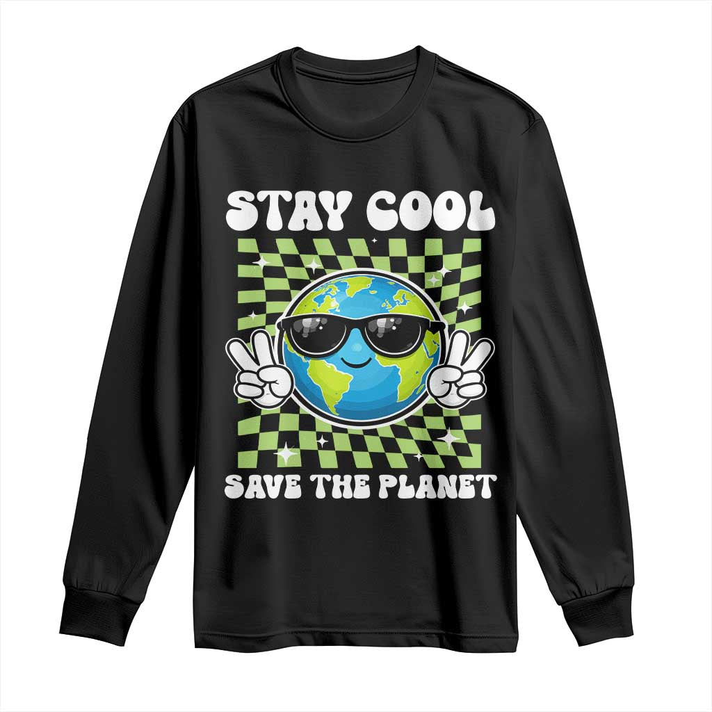 Groovy Earth Day Save The Planet Long Sleeve Shirt TS10 Black Print Your Wear