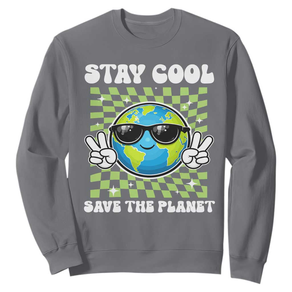 Groovy Earth Day Save The Planet Sweatshirt TS10 Charcoal Print Your Wear