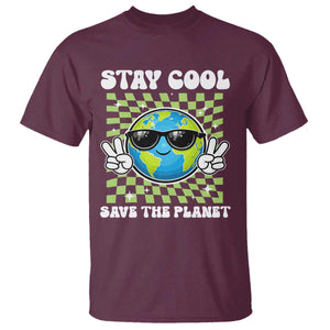Groovy Earth Day Save The Planet T Shirt TS10 Maroon Print Your Wear