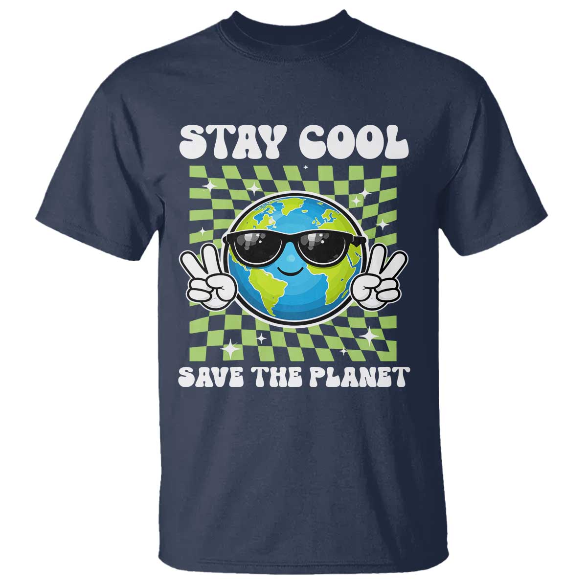 Groovy Earth Day Save The Planet T Shirt TS10 Navy Print Your Wear