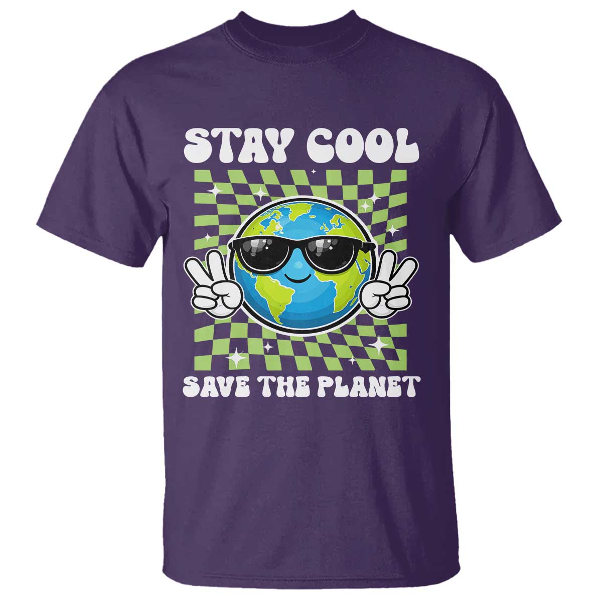 Groovy Earth Day Save The Planet T Shirt TS10 Purple Print Your Wear