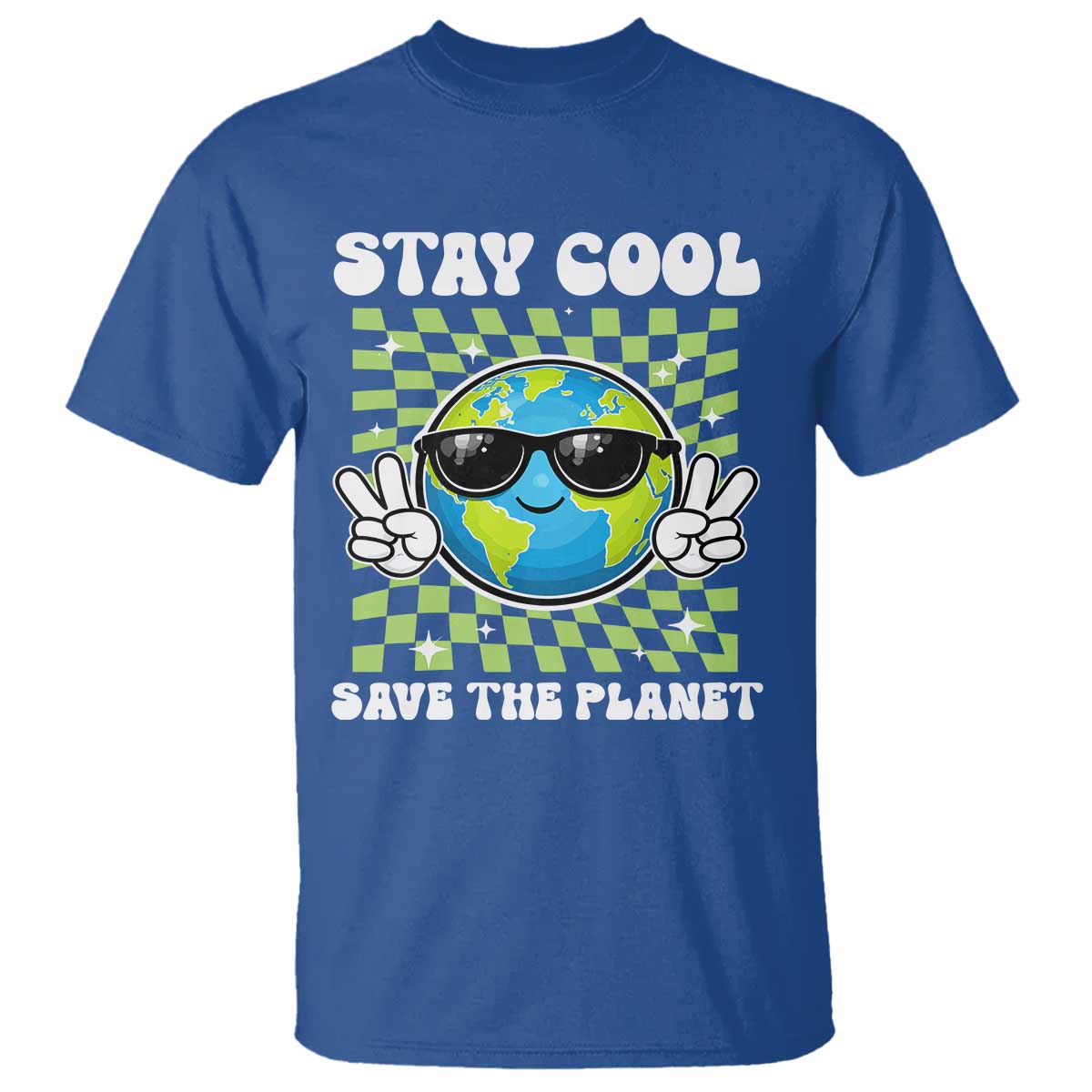 Groovy Earth Day Save The Planet T Shirt TS10 Royal Blue Print Your Wear