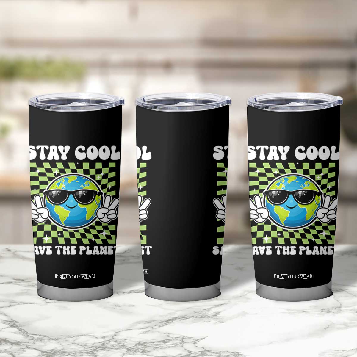 Groovy Earth Day Save The Planet Tumbler Cup TS10 Print Your Wear