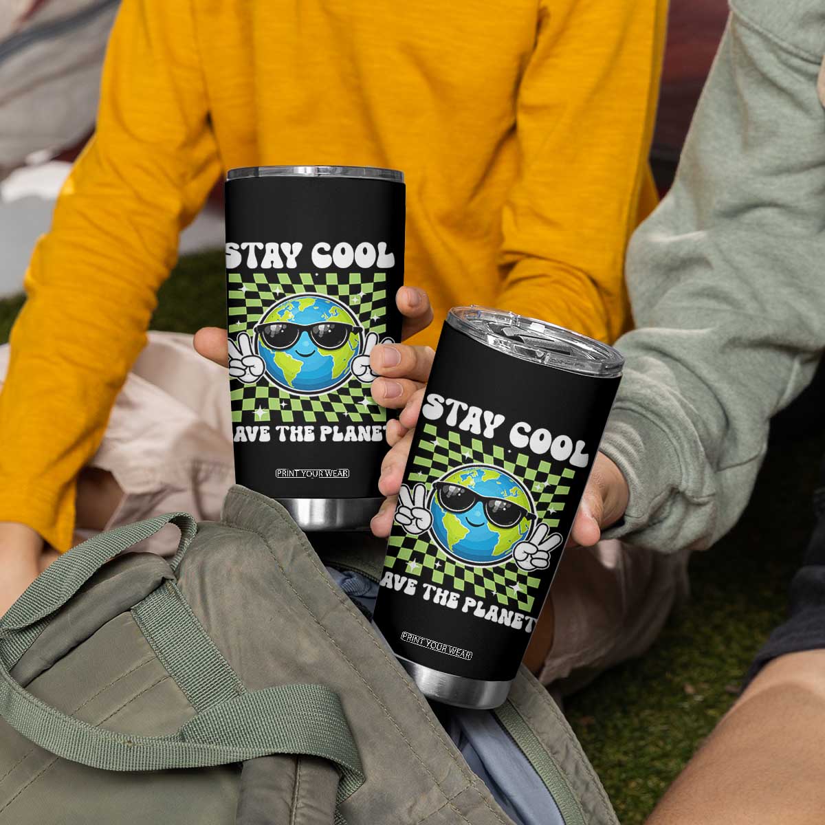 Groovy Earth Day Save The Planet Tumbler Cup TS10 Print Your Wear