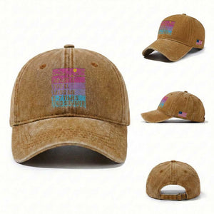 Funny Last Day Washed Cotton Baseball Cap Admit It You Will Miss Me 6-7 Times This Summer TS10 Washed Cap Universal Fit Yellow Ochre Print Your Wear