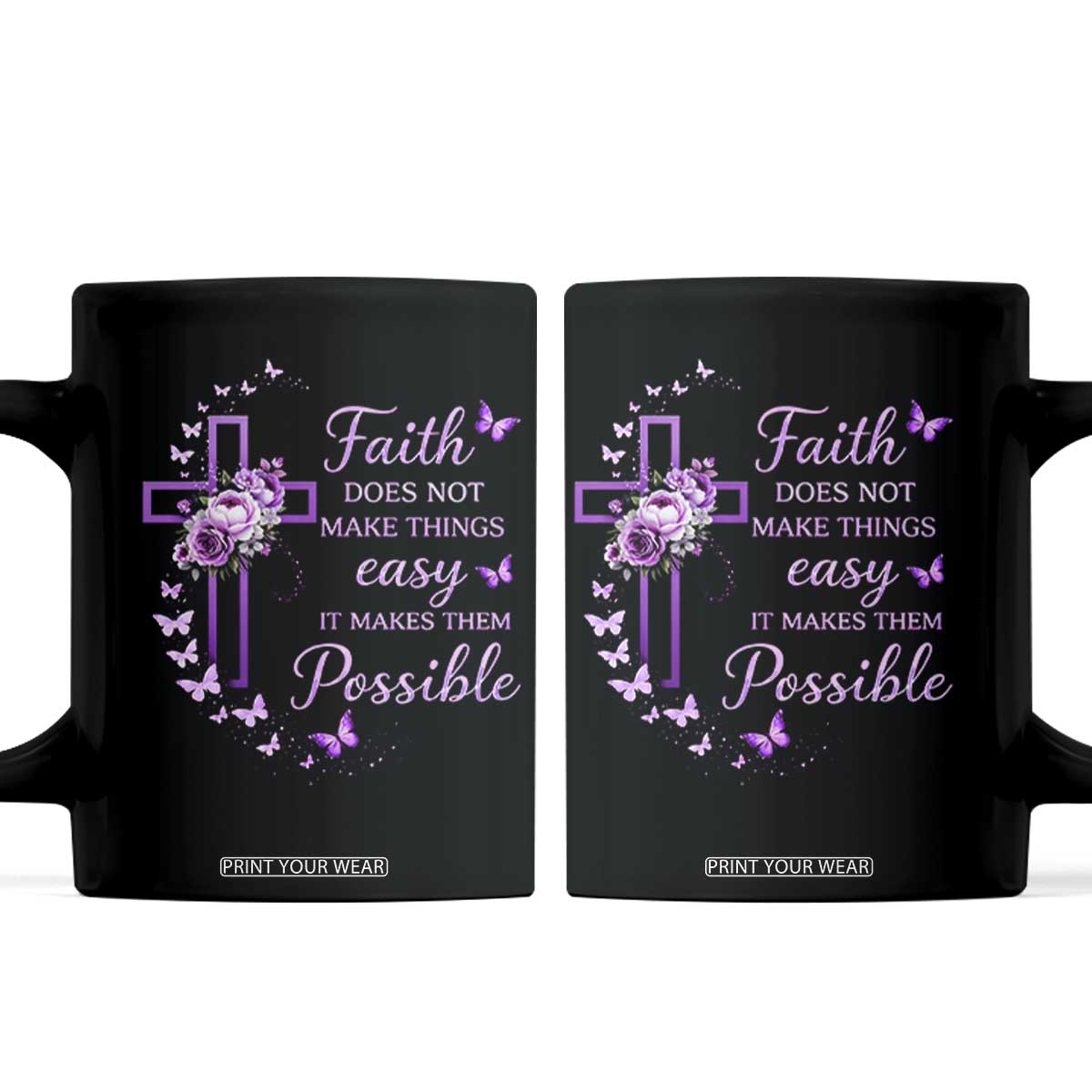 Christian Jesus Coffee Mug Vintage Bible Verse Printed Faith Blessed Inspirational Girl TS10 Black Print Your Wear