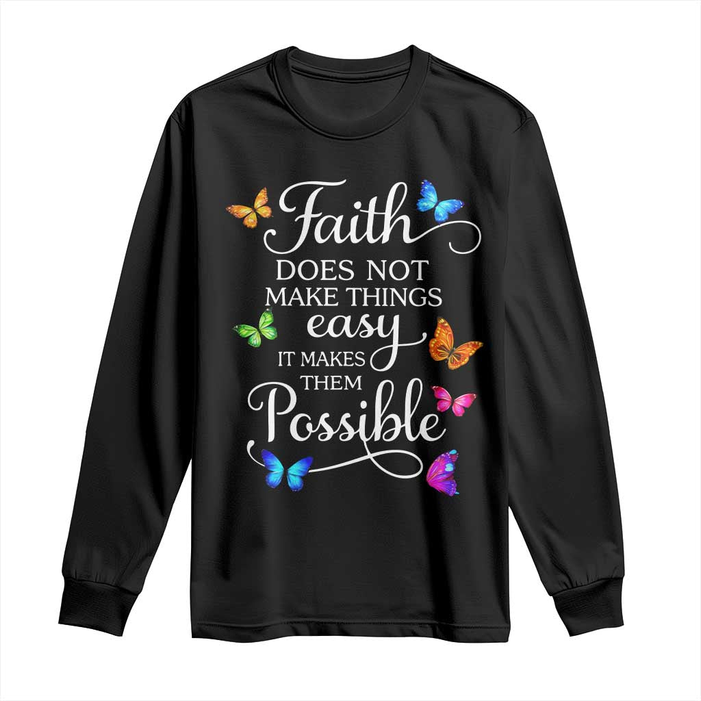 Christian Jesus Long Sleeve Shirt Butterfly Art Bible Verse Printed Faith Blessed Inspirational Girl TS10 Black Print Your Wear