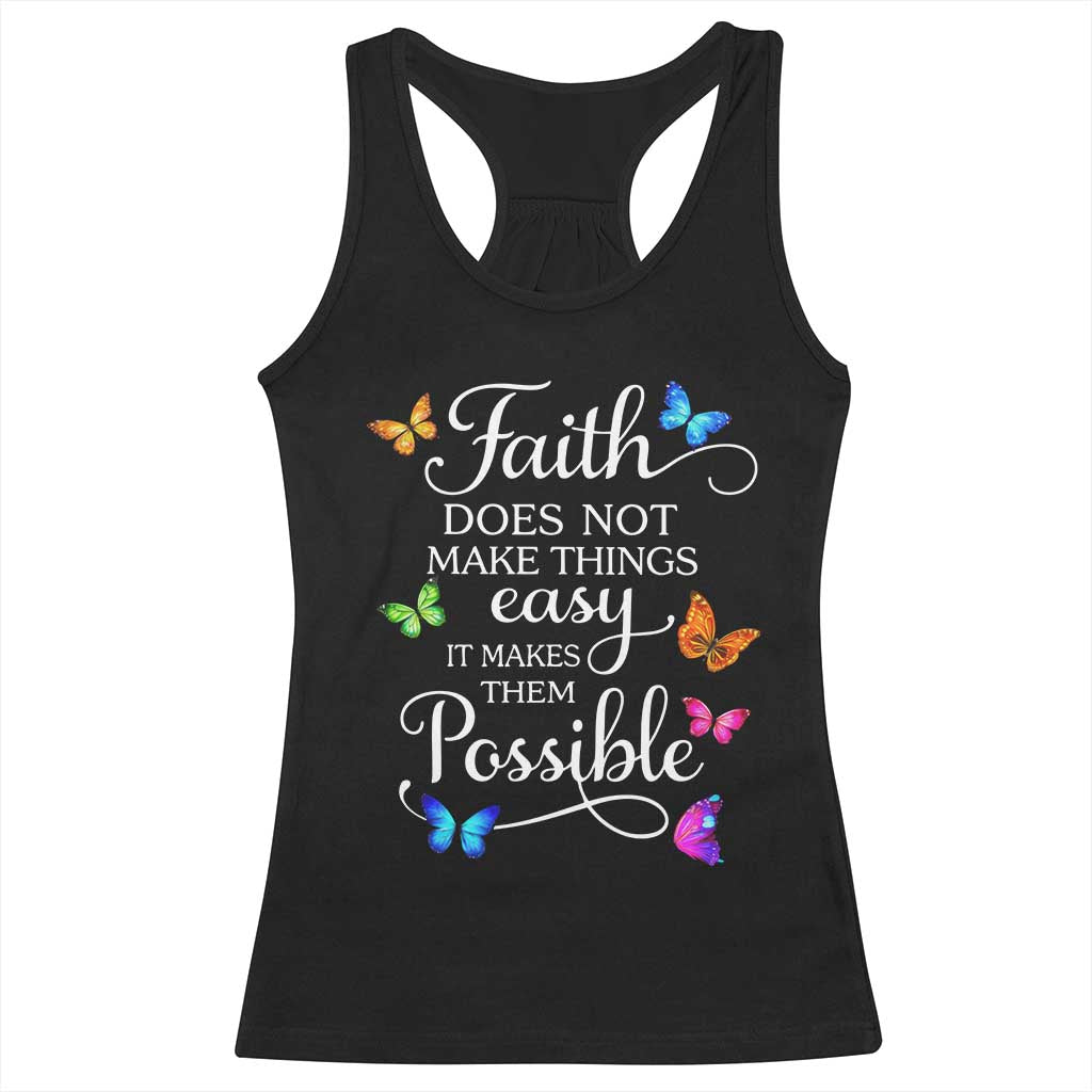 Christian Jesus Racerback Tank Top Butterfly Art Bible Verse Printed Faith Blessed Inspirational Girl TS10 Black Print Your Wear