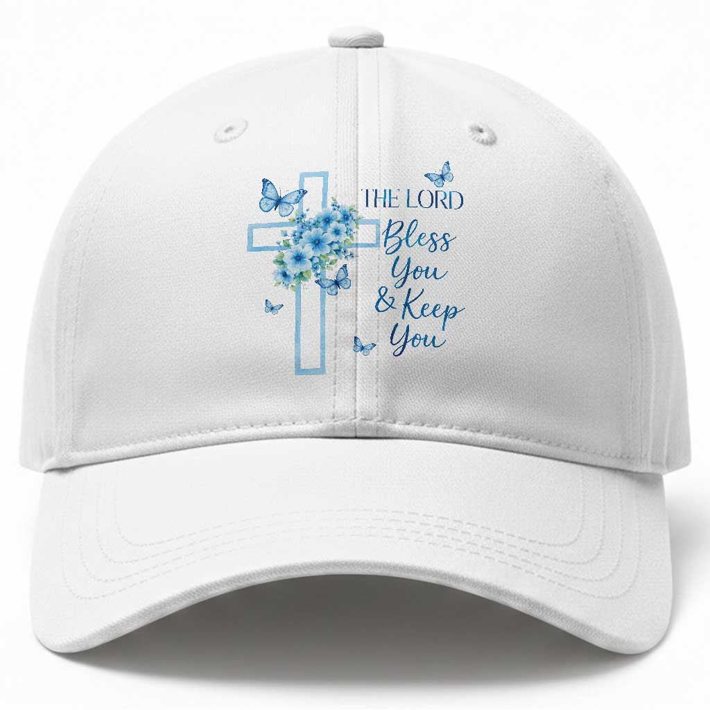 Christian Jesus Baseball Cap The Lord Bless You Encouraging Bible Verse Butterfly Art TS10 Print Your Wear