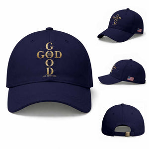 Christian Jesus Lovers Baseball Cap God Is Good All The Time Cross TS10 Baseball Cap Universal Fit Dark Blue Print Your Wear