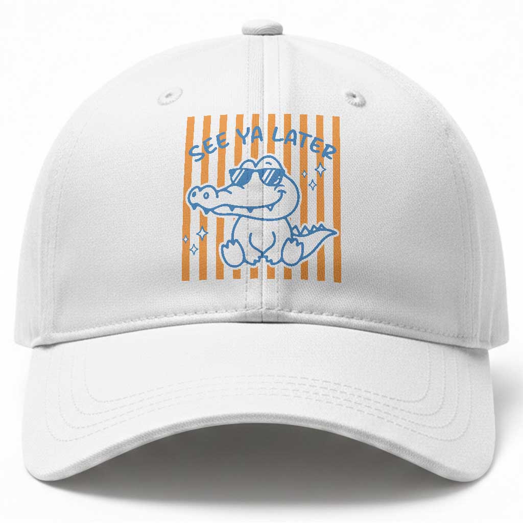 See You Later Alligator Baseball Cap Funny Last Day End of Year Teacher Summer Gift TS10 Print Your Wear