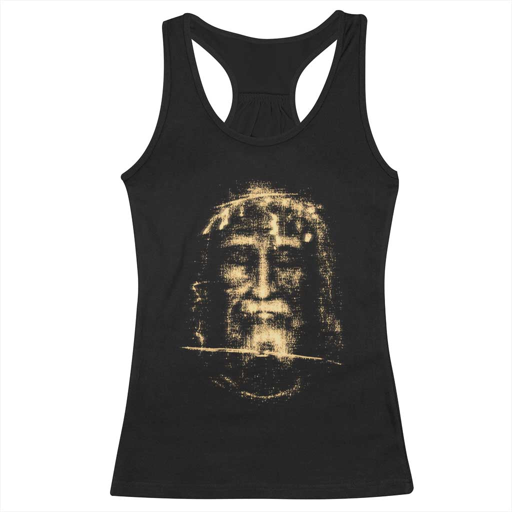 Shroud Of Turin Jesus Racerback Tank Top Jesus Christ Face Religious Catholic Christian Faith TS10 Black Print Your Wear