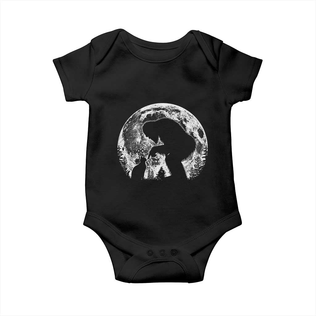 Fun Hand Boop Nose Bigfoot Cat Baby Onesie Sasquatch Full Moon TS10 Black Print Your Wear
