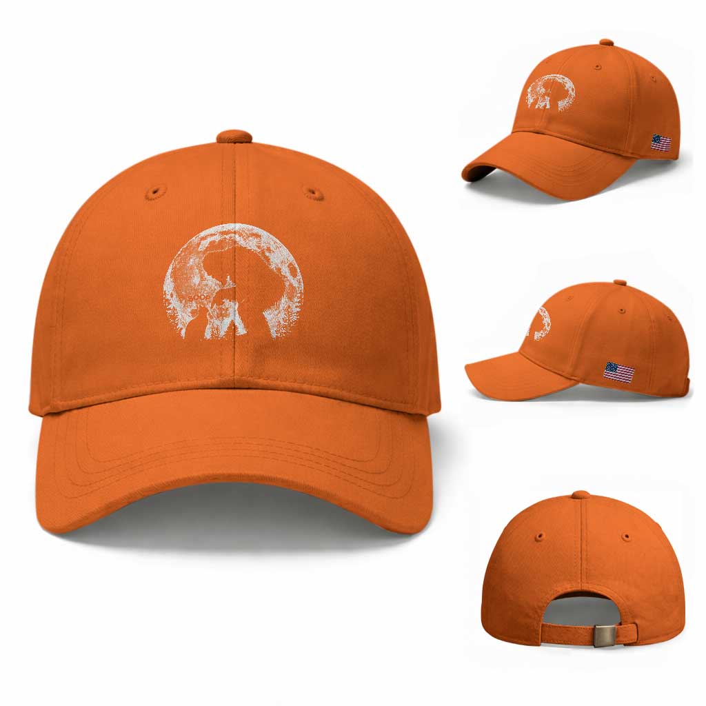 Fun Hand Boop Nose Bigfoot Cat Baseball Cap Sasquatch Full Moon TS10 Baseball Cap Universal Fit Orange Print Your Wear