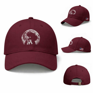 Fun Hand Boop Nose Bigfoot Cat Baseball Cap Sasquatch Full Moon TS10 Baseball Cap Universal Fit Maroon Print Your Wear