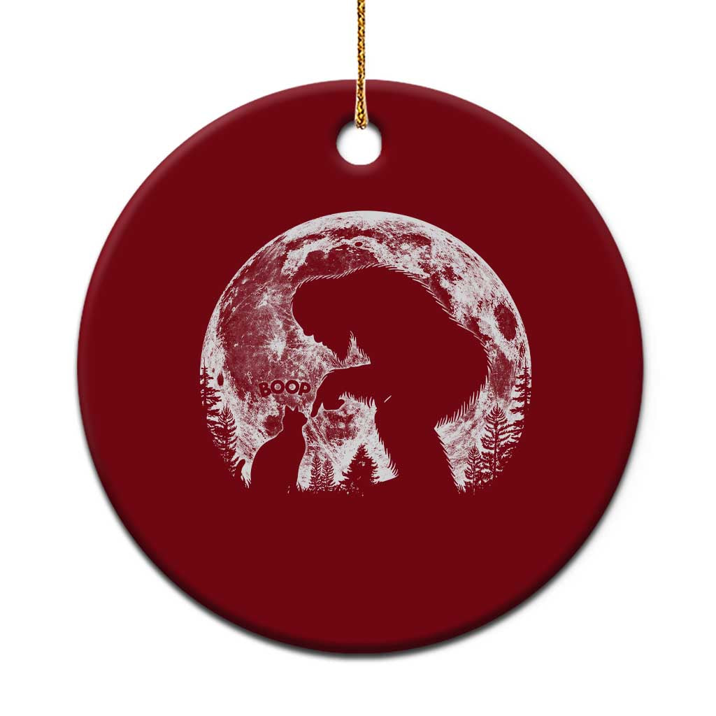 Fun Hand Boop Nose Bigfoot Cat Ceramic Ornament Sasquatch Full Moon TS10 1pc Red Print Your Wear