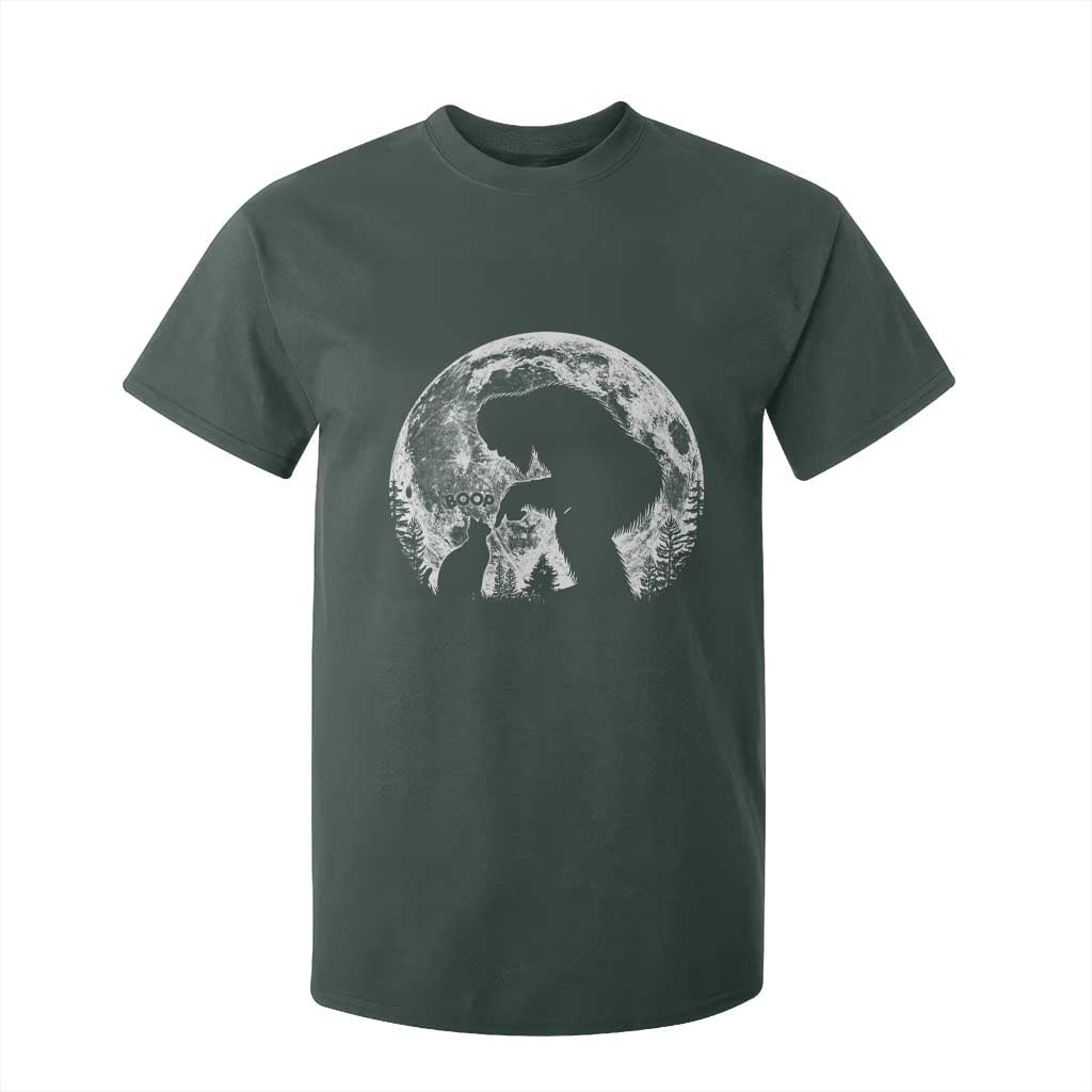 Fun Hand Boop Nose Bigfoot Cat T Shirt For Kid Sasquatch Full Moon TS10 Dark Forest Green Print Your Wear