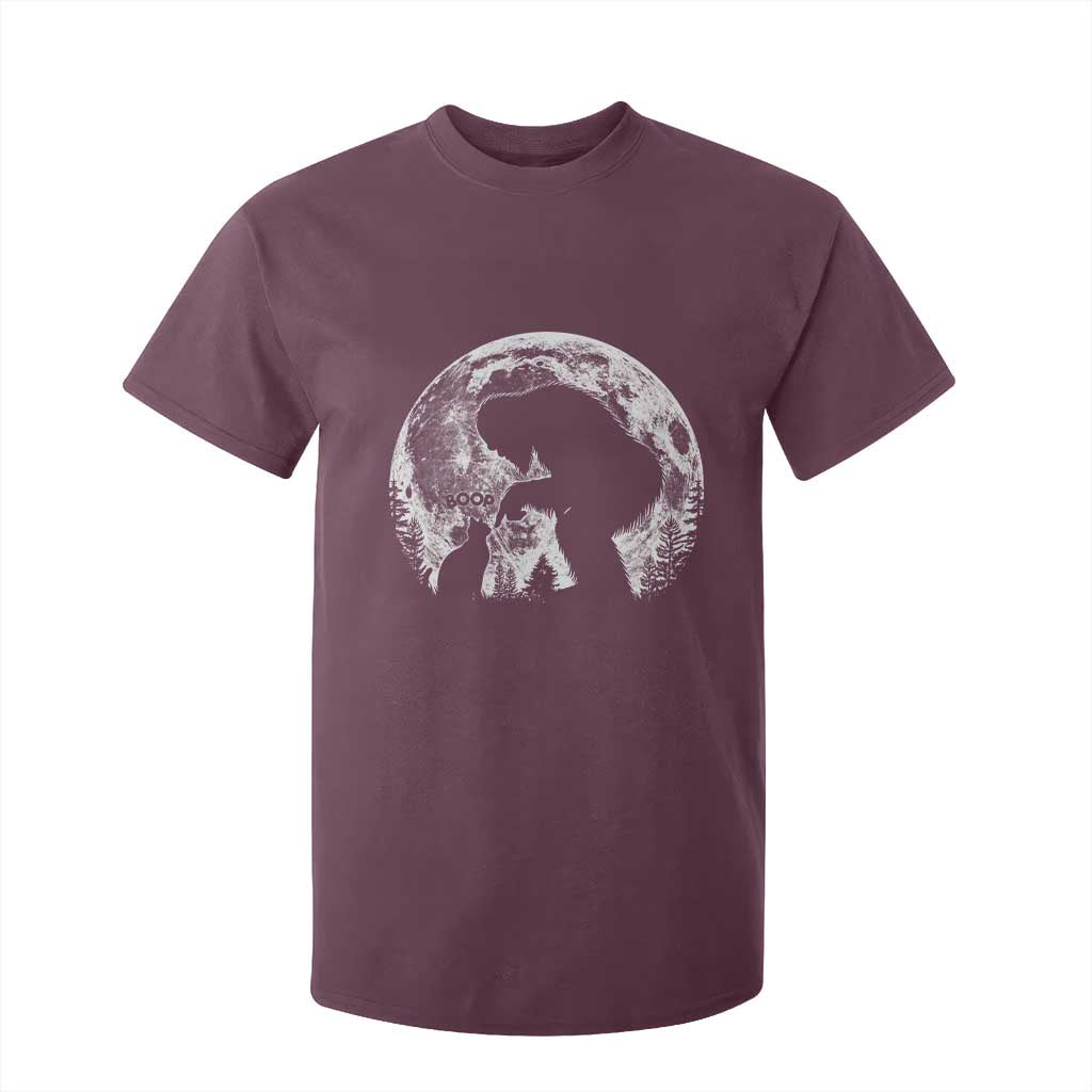 Fun Hand Boop Nose Bigfoot Cat T Shirt For Kid Sasquatch Full Moon TS10 Maroon Print Your Wear