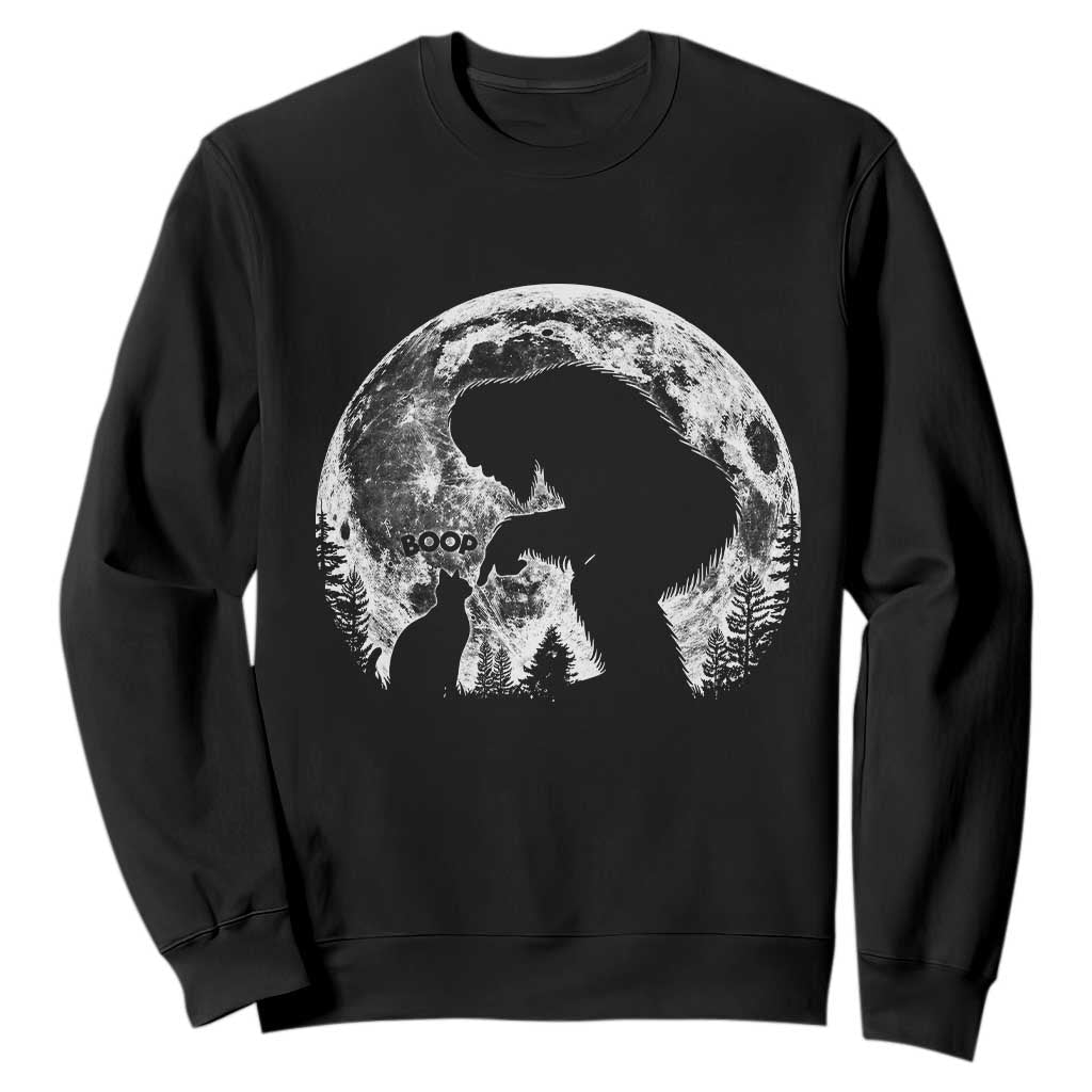 Fun Hand Boop Nose Bigfoot Cat Sweatshirt Sasquatch Full Moon TS10 Black Print Your Wear
