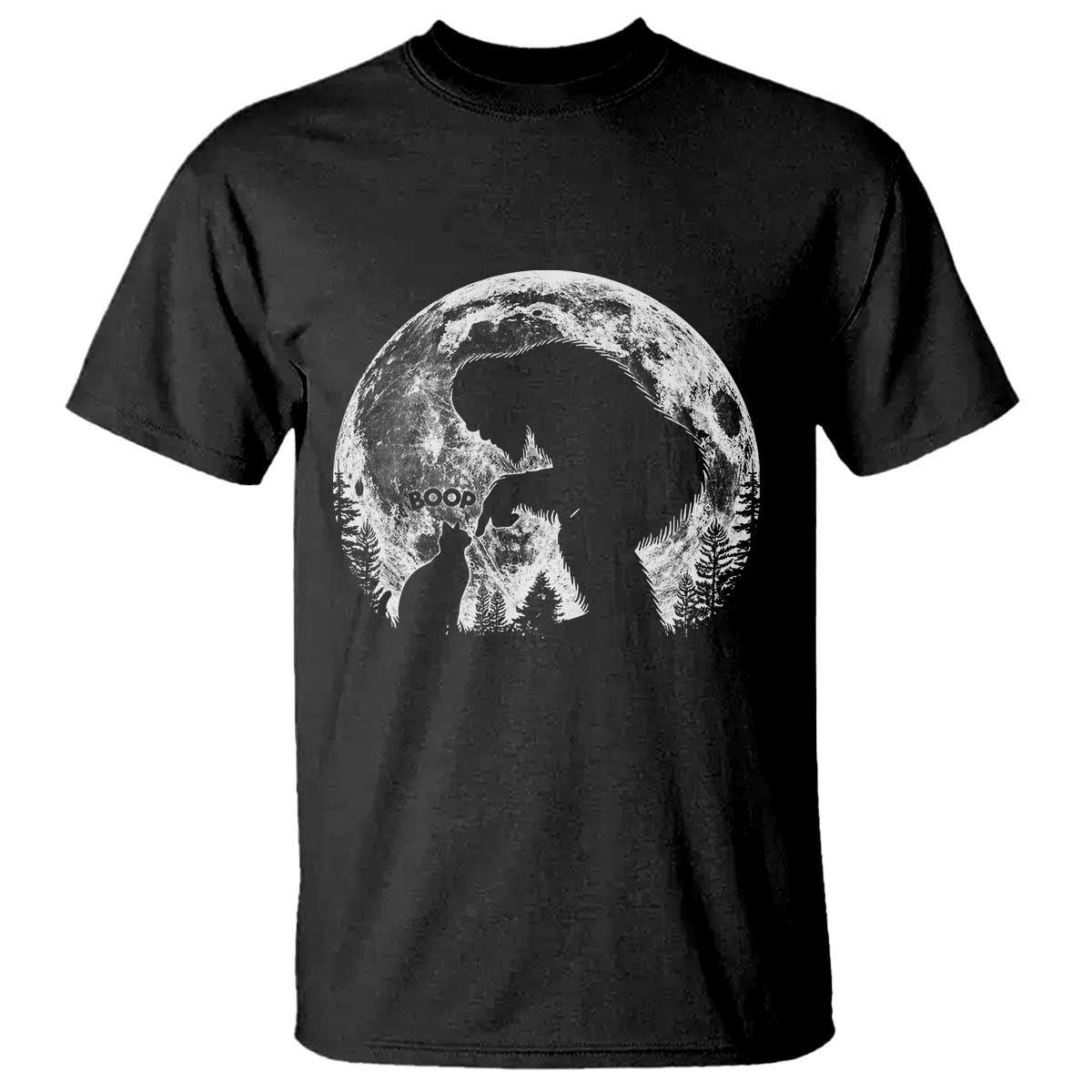 Fun Hand Boop Nose Bigfoot Cat T Shirt Sasquatch Full Moon TS10 Black Print Your Wear