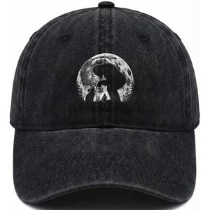 Fun Hand Boop Nose Bigfoot Cat Washed Cotton Baseball Cap Sasquatch Full Moon TS10 Print Your Wear