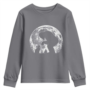 Fun Hand Boop Nose Bigfoot Cat Youth Sweatshirt Sasquatch Full Moon TS10 Charcoal Print Your Wear