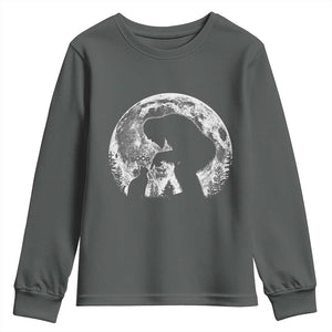 Fun Hand Boop Nose Bigfoot Cat Youth Sweatshirt Sasquatch Full Moon TS10 Dark Heather Print Your Wear
