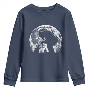 Fun Hand Boop Nose Bigfoot Cat Youth Sweatshirt Sasquatch Full Moon TS10 Navy Print Your Wear
